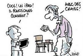 Blague : « Un iPad, ça marche comment ? — Avec des craies ! »
